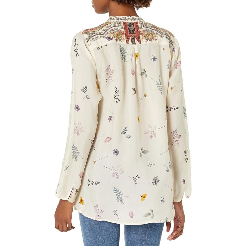 NEW Johnny Was Women Bania Ivory Cupra Embroidered Tunic Blouse Top - Picture 2 of 4